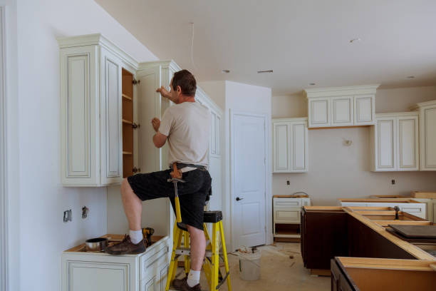 Kitchen island installation in Carrollton by JMT Kitchen Cabinet